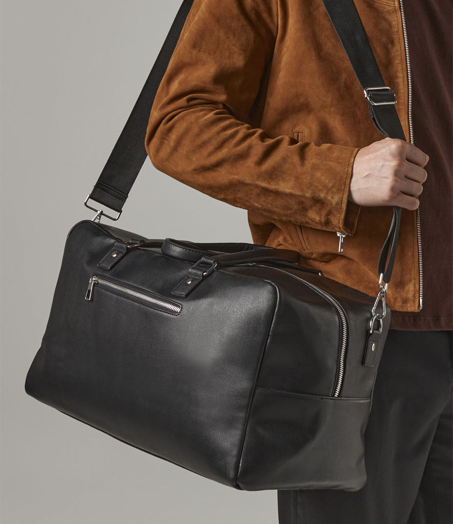 William & Joseph Weekender Bag - Black faux leather