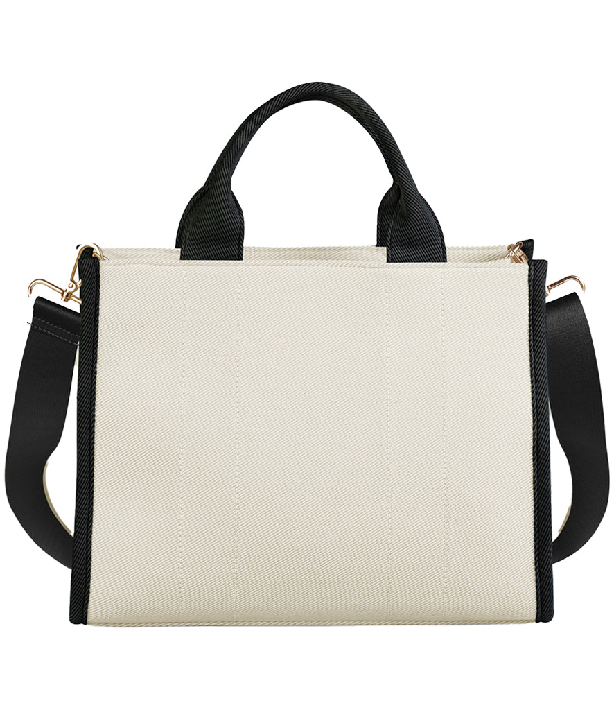 Medium Tote Bag | Natural & Black Colour - William & Joseph